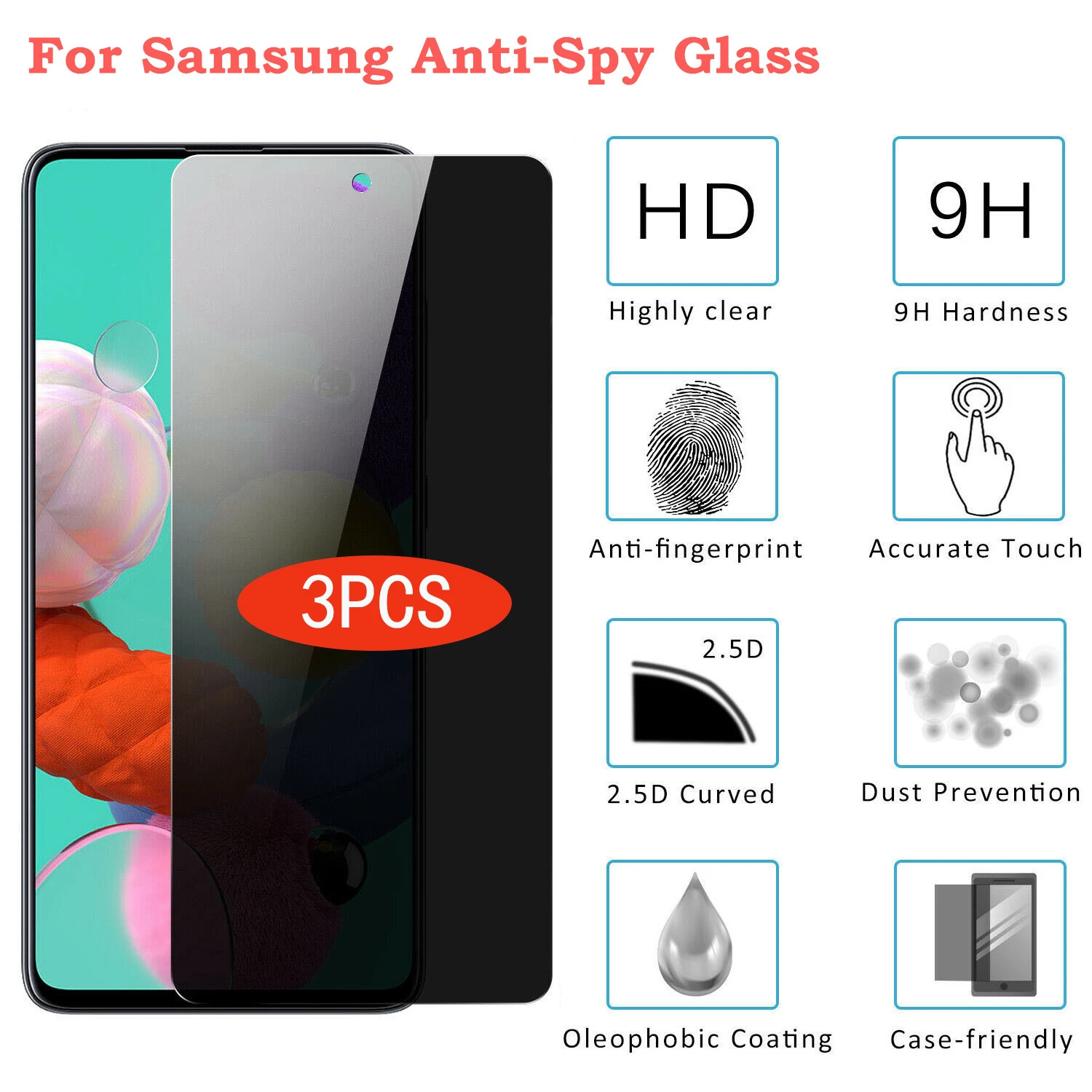 3 шт. закаленное защитное стекло для Samsung Galaxy A91 A71 A72 A51 A52 A31 A21s A90 A70 A30 A50 S |