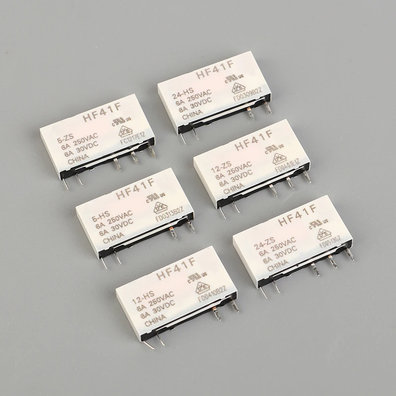 HF41F-24-ZS HF41F-12-ZS HF41F-5-ZS HF41F-5-HS HF41F-12-HS HF41F-24-HS Промышленное реле Субминиатюрное силовое