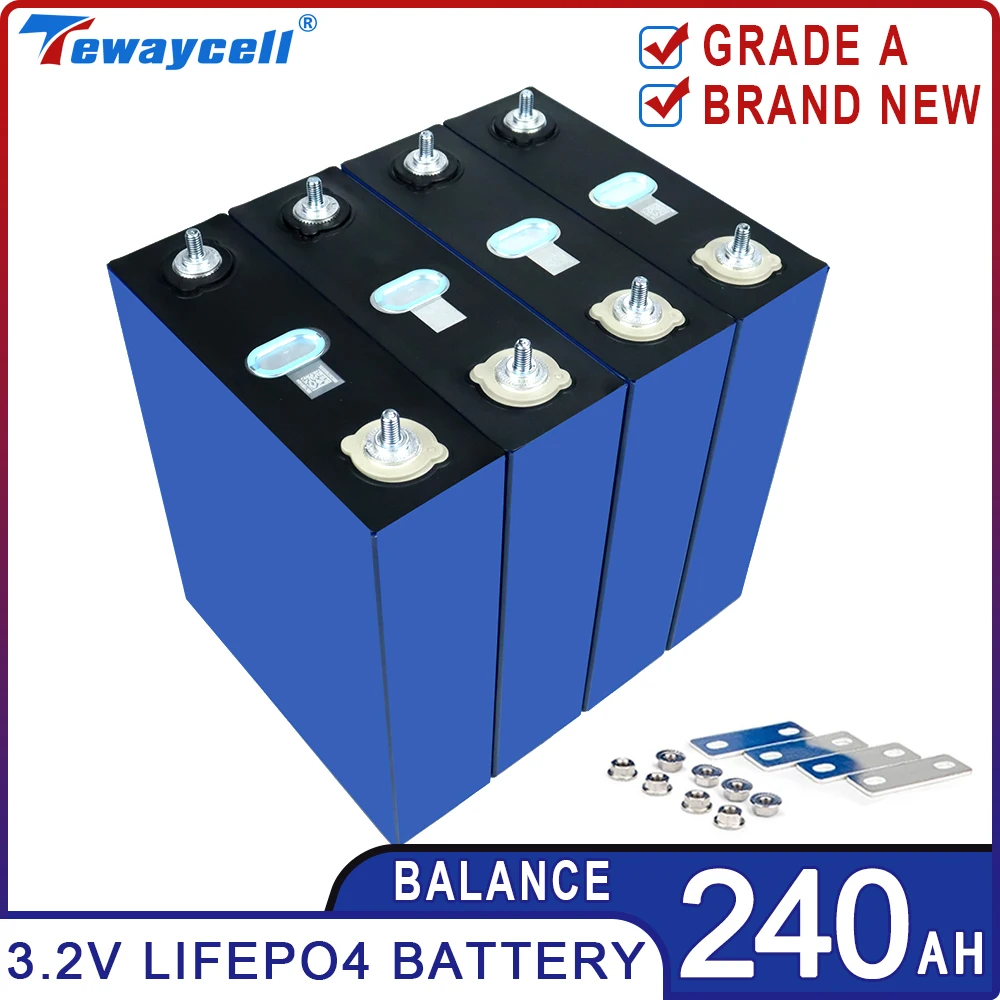 3.2V 230Ah 240Ah New Lifepo4 Rechargable Battery Pack Grade A Lithium Iron Phosphate Prismatic Solar Car DIY RV  EU US TAX FREE