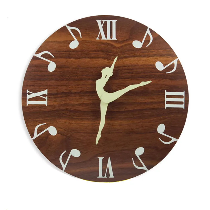 

Ballet Dancing Luminous Wall Clock Glow In The Dark for Bedroom Living Room Creative Hanging Clock Modern Mute Home Decoration