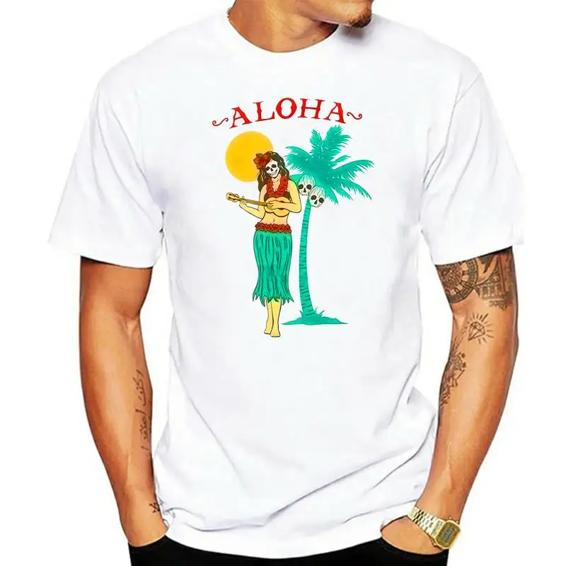 

Kaus Putih Aloha Island 2020 Kaus Katun Lengan Pendek Pakaian Pria