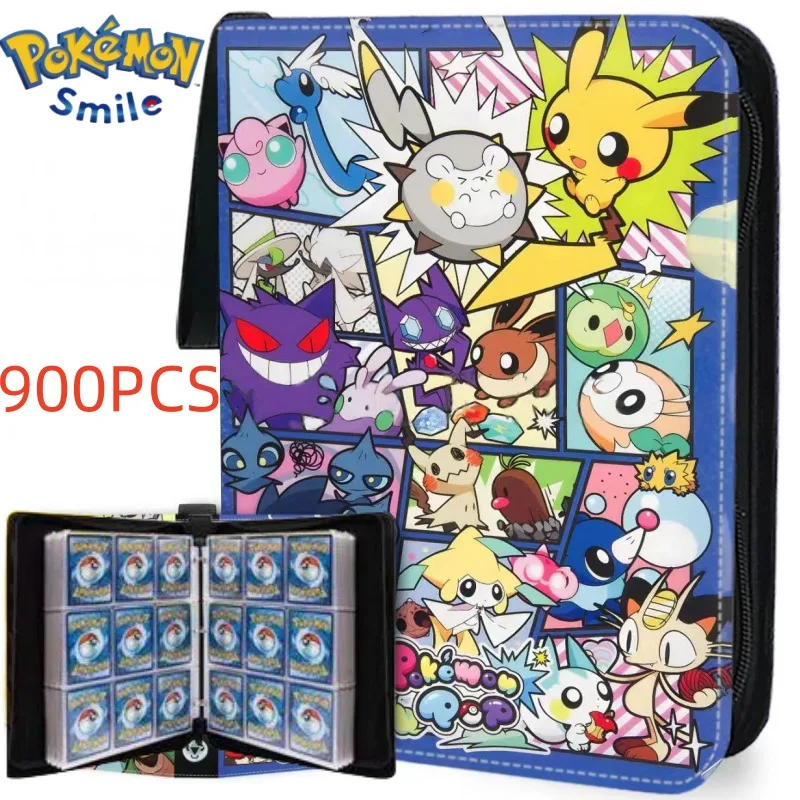 

900Pcs Pokemon Binder Games Cards Protectors Kids Toys Card Holder Anime Christmas Letters Album Collection Folder Photo Hobby