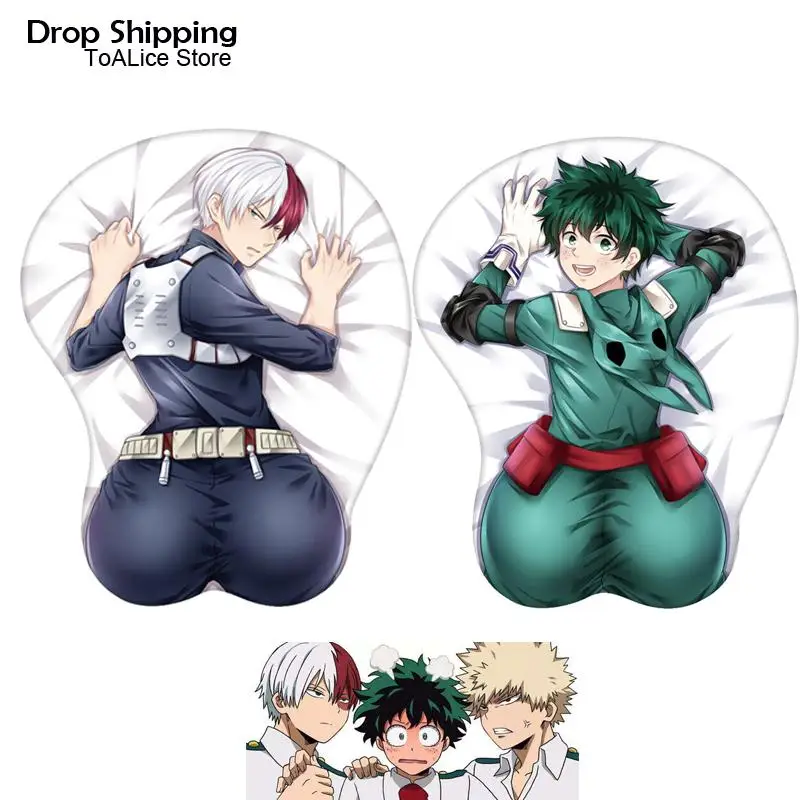 

Cool Anime Cosplay Mouse Mat Pad My Boku no Hero Academia Todoroki Shoto BL 3D Buttock Gaming Mousepad Male Wrist Rest Gift