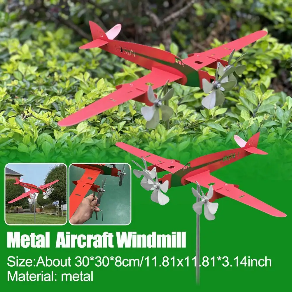 

3D Piper J3 Cub Wind Spinner Plane Metal Aircraft Weather Indicator Roof Wind Direction Vane Outdoor Garden Decor Windmill G9Q0