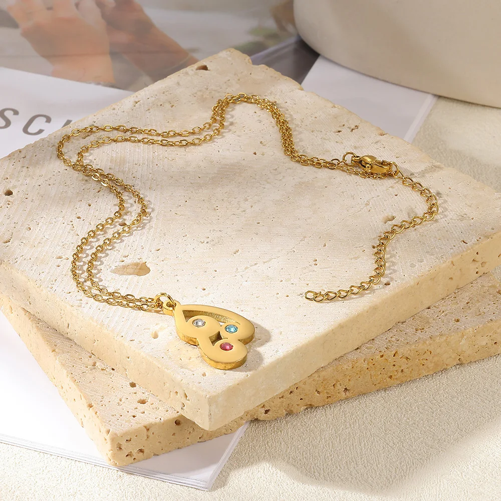 Ожерелье с подвеской в виде камней на заказ женское золотого цвета нержавеющая