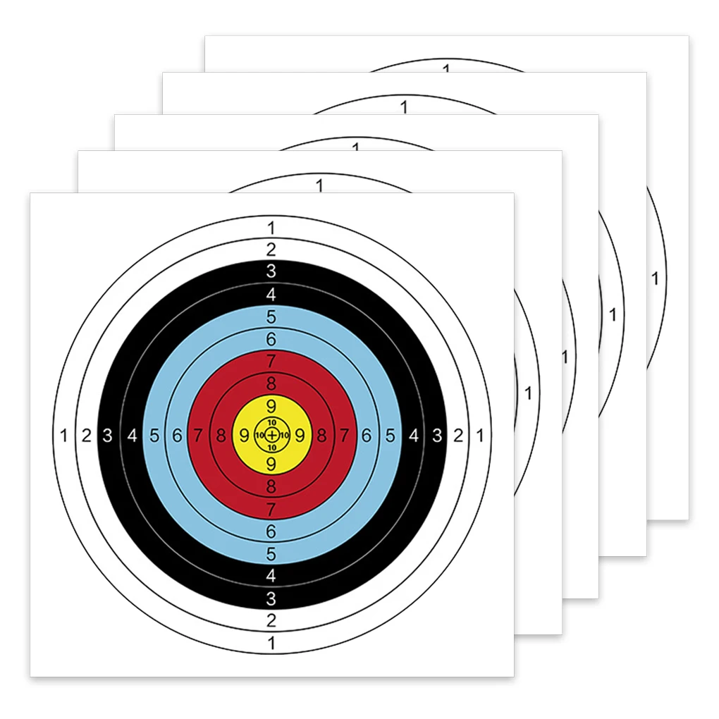 

5 Pieces Shooting Target Paper Accessories Colorful Sighting Papers