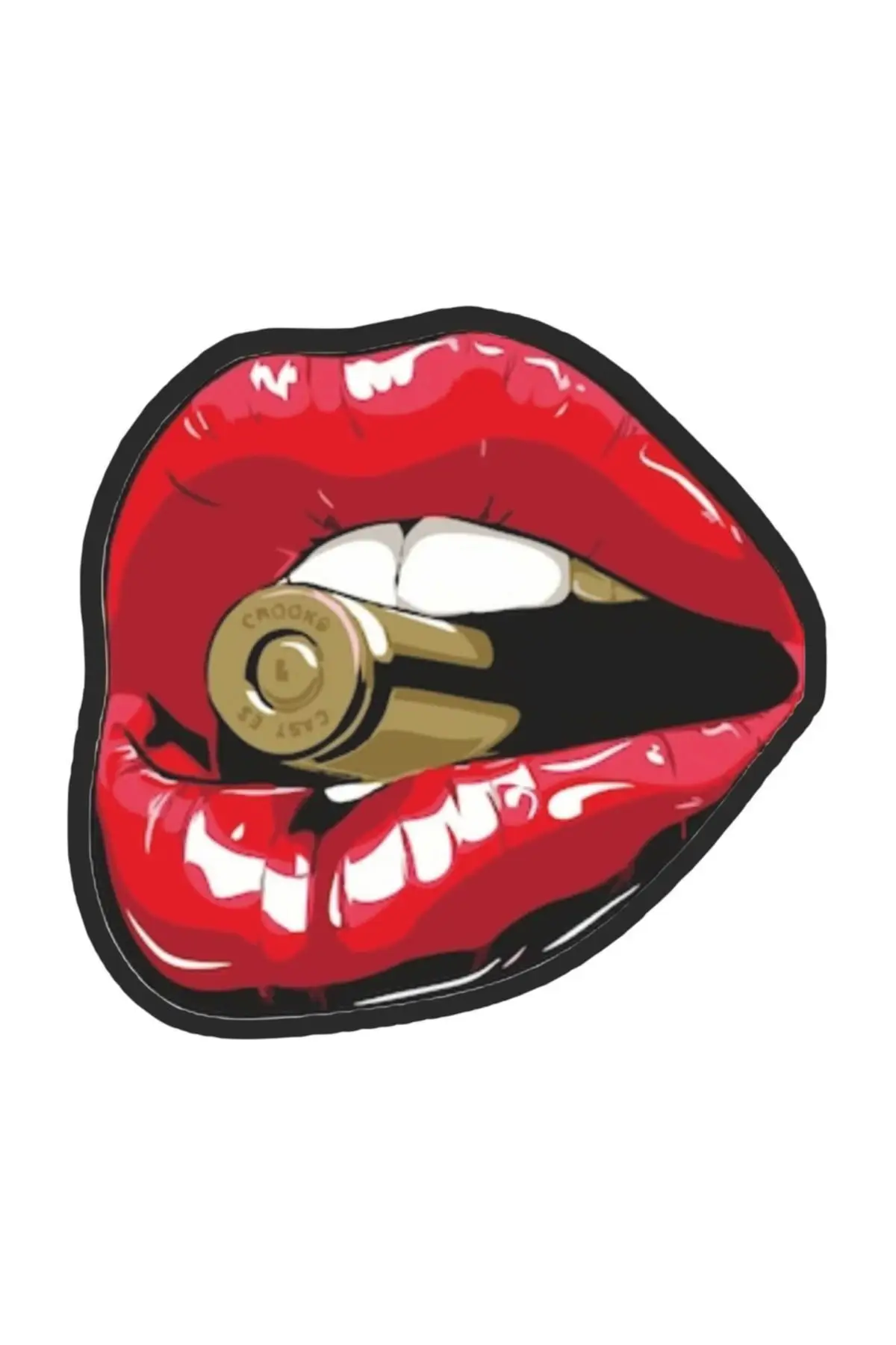 

2021 New Fashion Hot Sale Bullet Shell Holding Lip Sticker Car Motorcycle Laptop Fridge 12.5x12cm Hot Look
