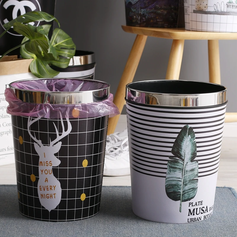 

Bathroom Trash Can Dustbin Kitchen Dumpster Compost Bin Wastebasket Paper Basket Bucket Garbage Basket Lixeira Litter Bins