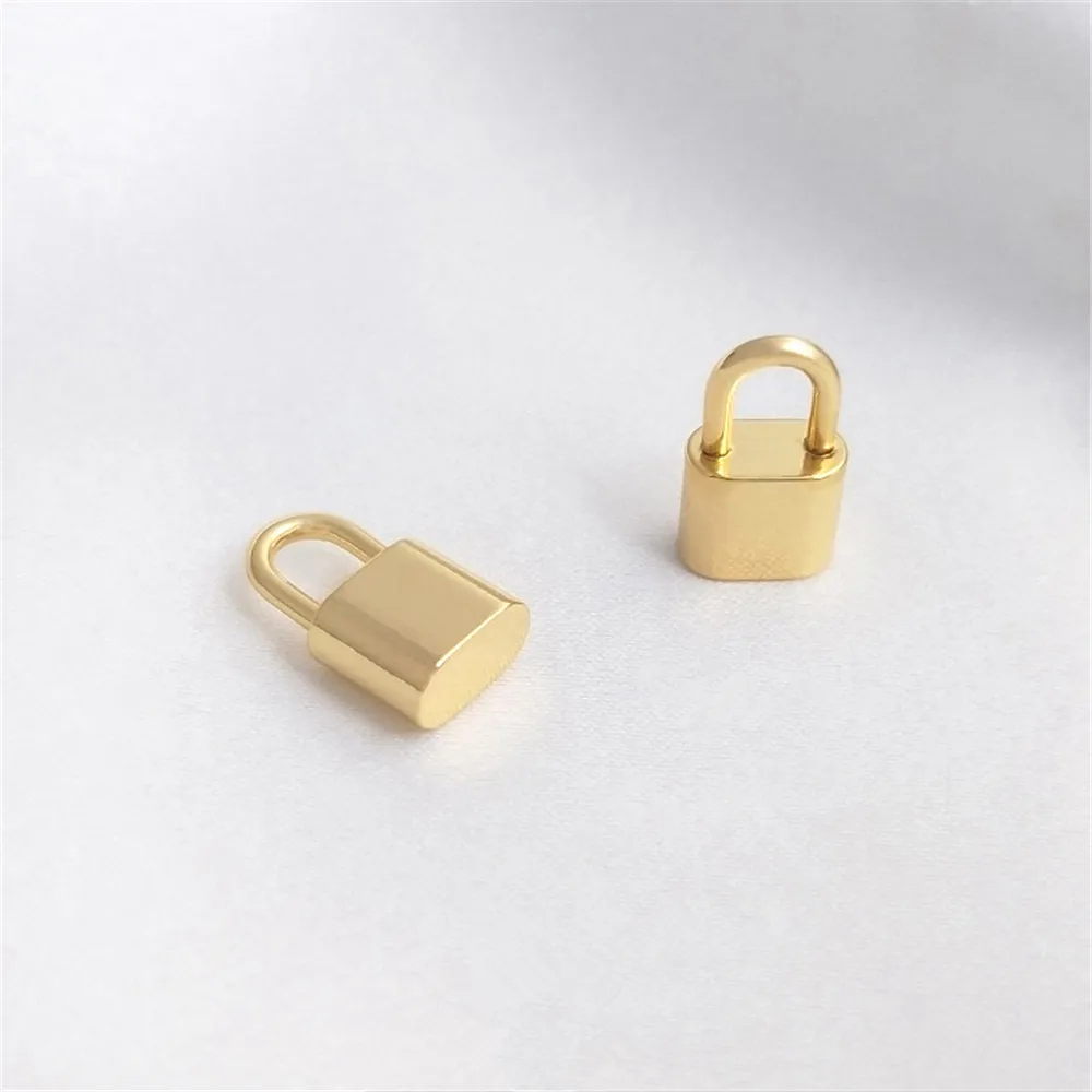 

14K Gold Filled Plated Bright and simple fashion small lock-shaped pendant DIY bracelet clavicle necklace ornaments pendant