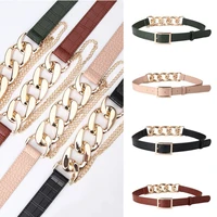 high quality waistband body jewelry dress decoration pu leather gold chain belt thin belt waist chain waist belts