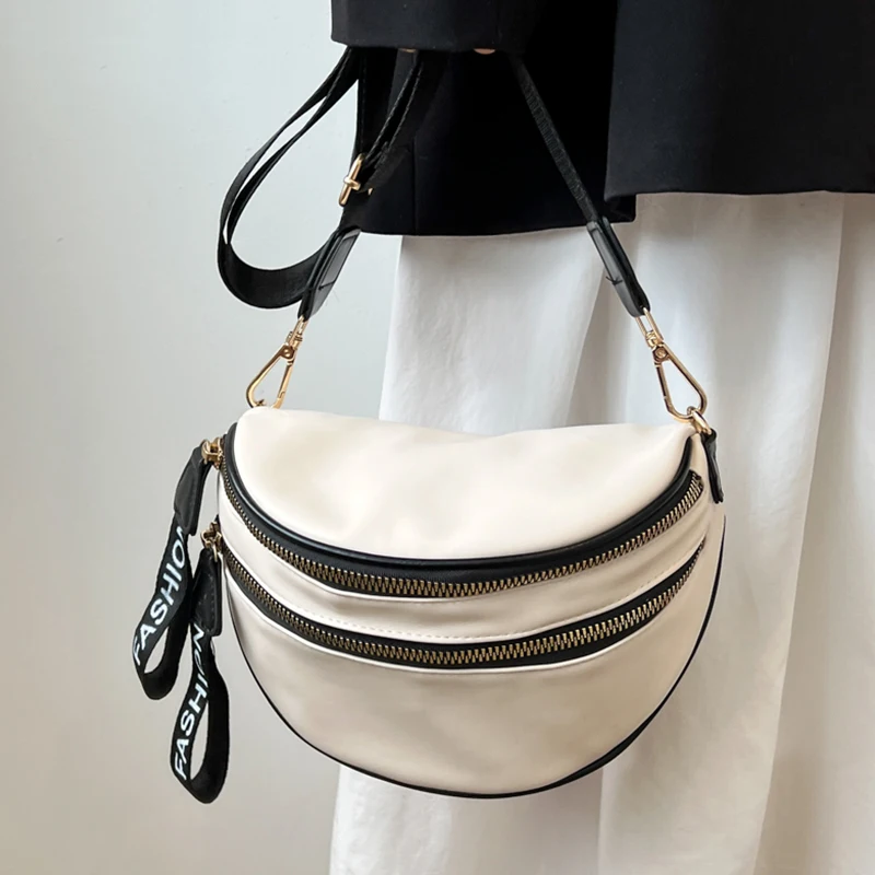 

Simple design single shoulder crossbody Bag 2023 casual leather saddle women's bag Fashion designer handbag travel shopping bag