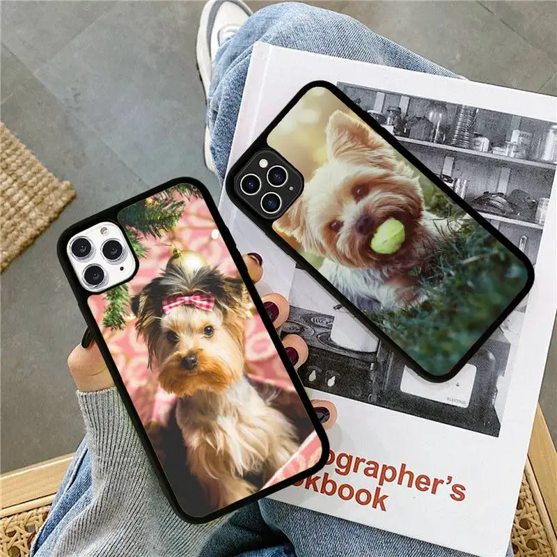 

Mini Yorkshire Terrier Dog Phone Case Silicone PC+TPU Case for iPhone 11 12 13 Pro Max 8 7 6 Plus X SE XR Hard Fundas
