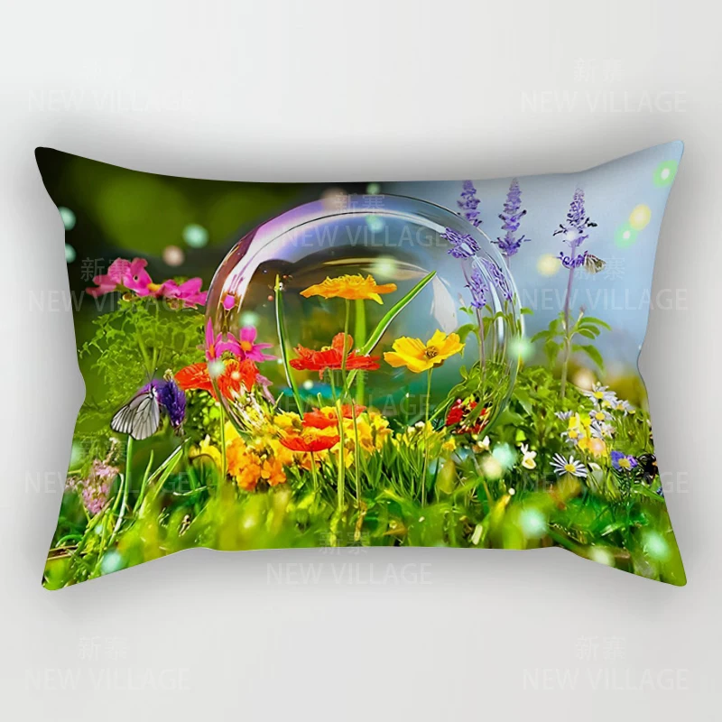 

Плюшевая наволочка с принтом "Осень", 30x50 см