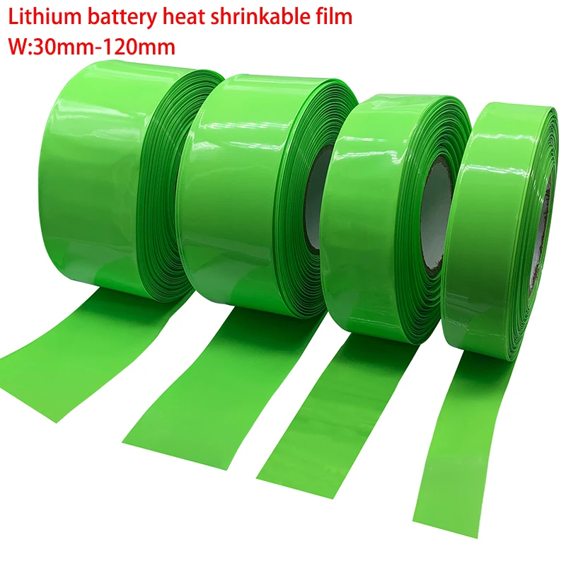 

1m 18650 21700 26650 32650 Lithium Battery Pack PVC Heat Shrinkable Tube 30-120mm Width Insulated Film Wrap Lithium Cable Sleeve