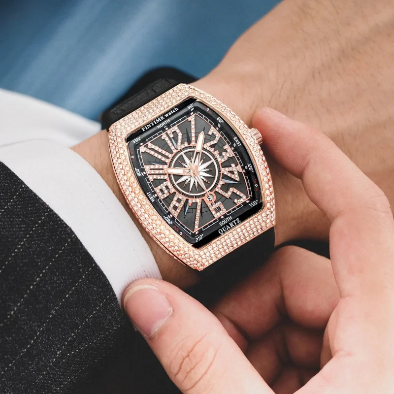 Часы высшего качества роскошные квадратные винтажные часы с инкрустацией