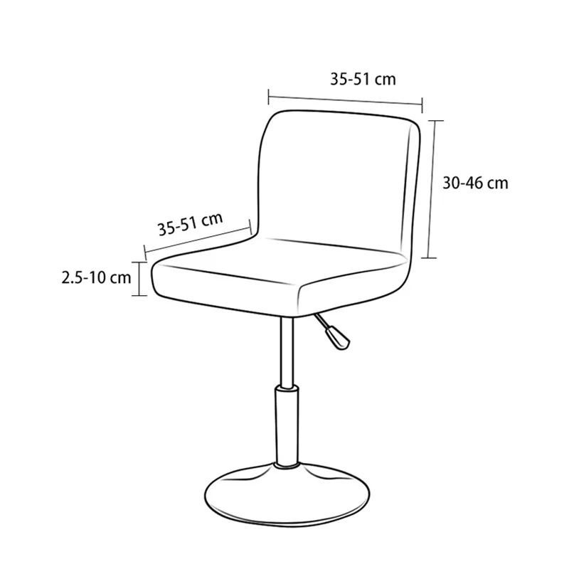 Velvet Solid Color Bar Stool Chair Cover Low Back Spandex Seat Case Rotating Lift Dining Protector 2022 |