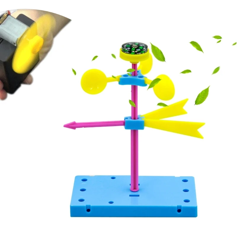 

DXAB 1 компл. DIY пластиковая флюгерная модель ручной анемометр комплект игрушка для измерения скорости ветра для детей