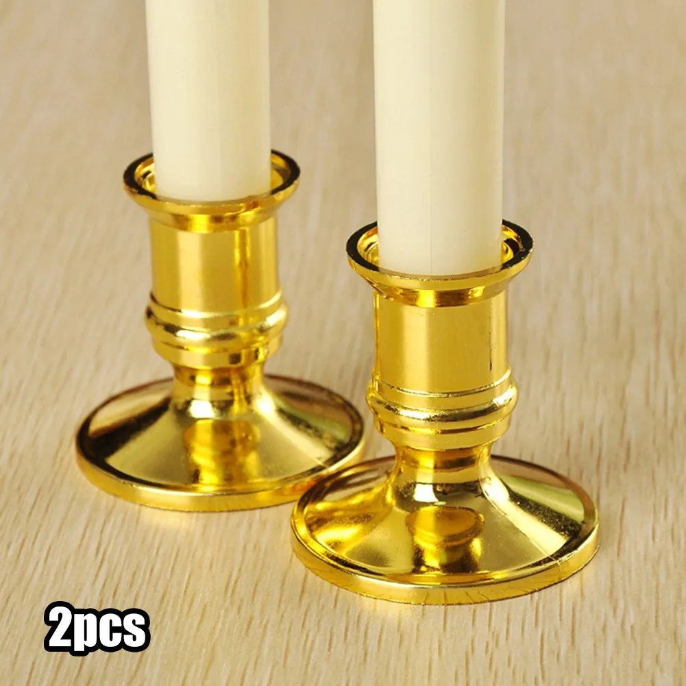 S Silver/gold Candlestick Electronic Candles Wedding Dinner Home Decor