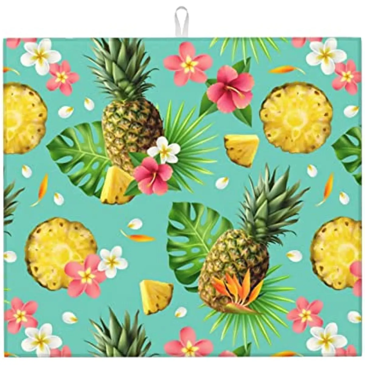 

Tropical Pineapple Dish Drying Mat For Multiple Usage,Easy Clean,Eco-Friendly,Mat For Kitchen Counter Or Sink