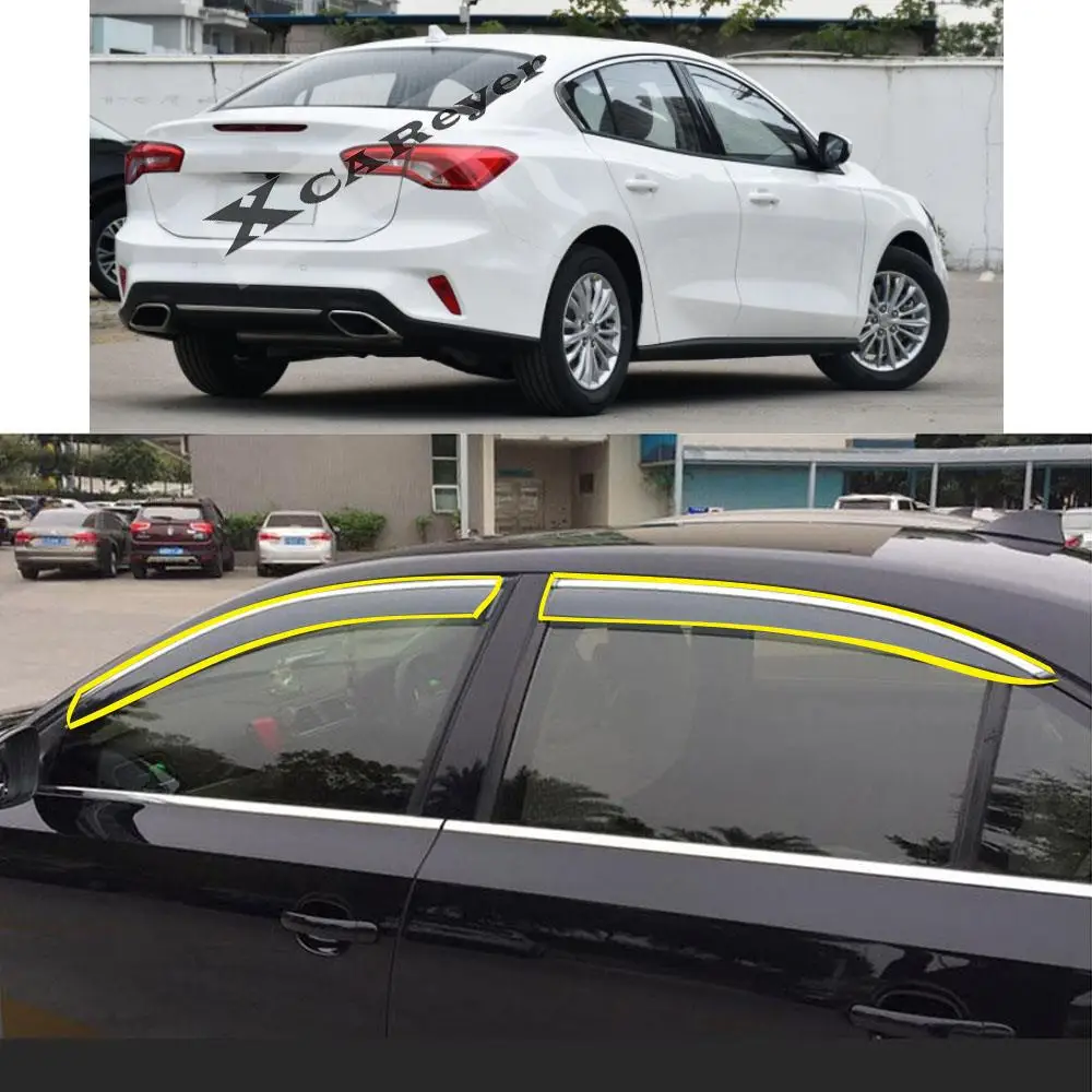 

Car Body Styling Sticker Plastic Window Glass Wind Visor Rain/Sun Guard Vent Smoke Awnings Parts For Ford Focus Sedan 2019-2022