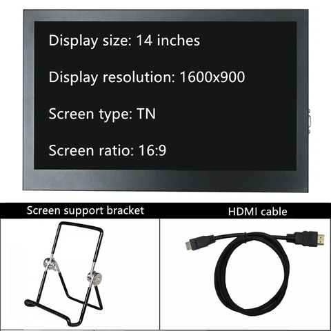 14/15,6-дюймовый портативный дисплей 16:9 для Raspberry Pi Banana/Оранжевый экран ноутбука с компьютером, универсальный дополнительный экран дисплея
