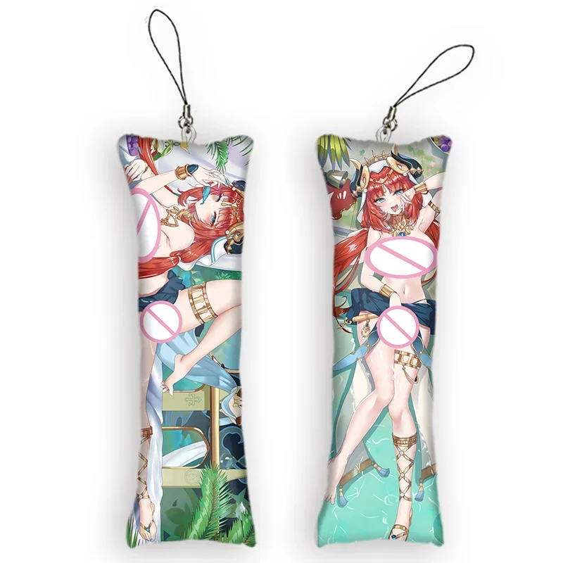 Новая мода Genshin Impact Mini Dakimakura брелок Nilou аниме маленькая подушка Декор кулон отаку