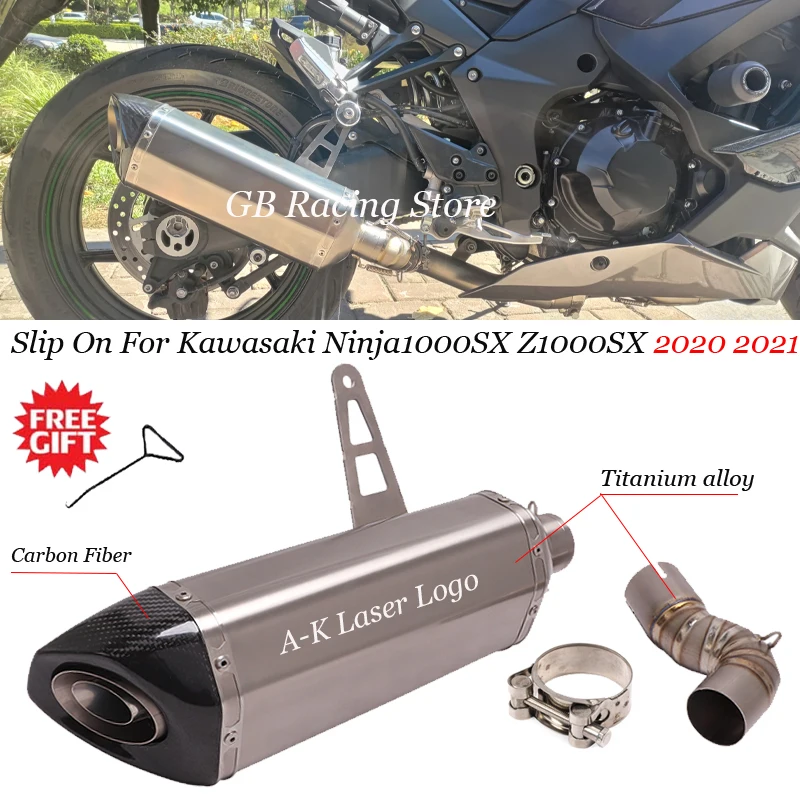 

Slip On For Kawasaki Ninja1000SX Z1000SX 2020 2021 Motorcycle Escape Moto Titanium Alloy Exhaust Muffler Middle Link Pipe