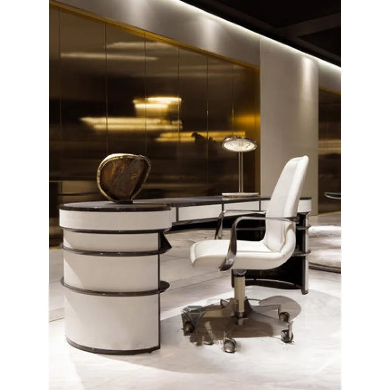 

Роскошный современный простой белый стол с круглой дугой, большой классный стол на заказ