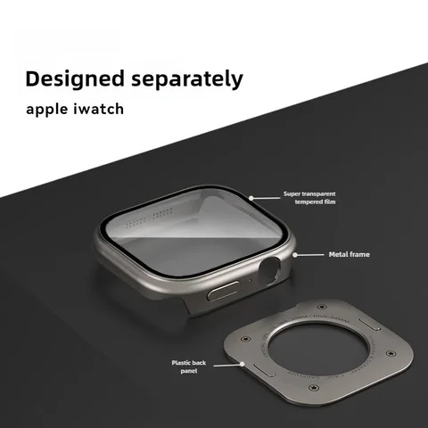 Закаленное стекло + чехол для Apple Watch Case Series 10, 46 мм, 42 мм, бампер для экрана, металлическая рамка, защитная пленка для iWatch Ultra 2 1 49 мм