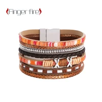 fashion exquisite ethnic style wide bracelet colorful handwoven multilayer jewelry