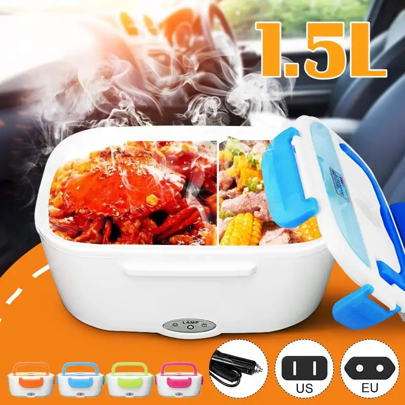 

1.5L Portable Electric Lunch Box Rice Food Heater Warmer Container Travel Home Car Truck Work Heating Bento Box Dinnerware Set