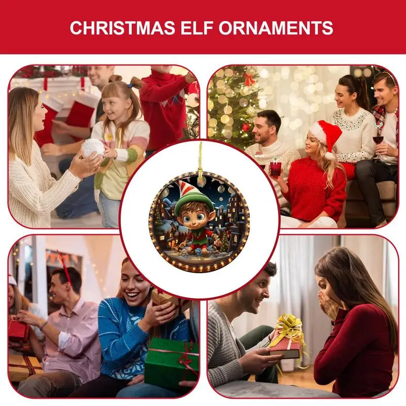 Рождественские украшения для детей акриловые 3D визуальные эффекты круглый