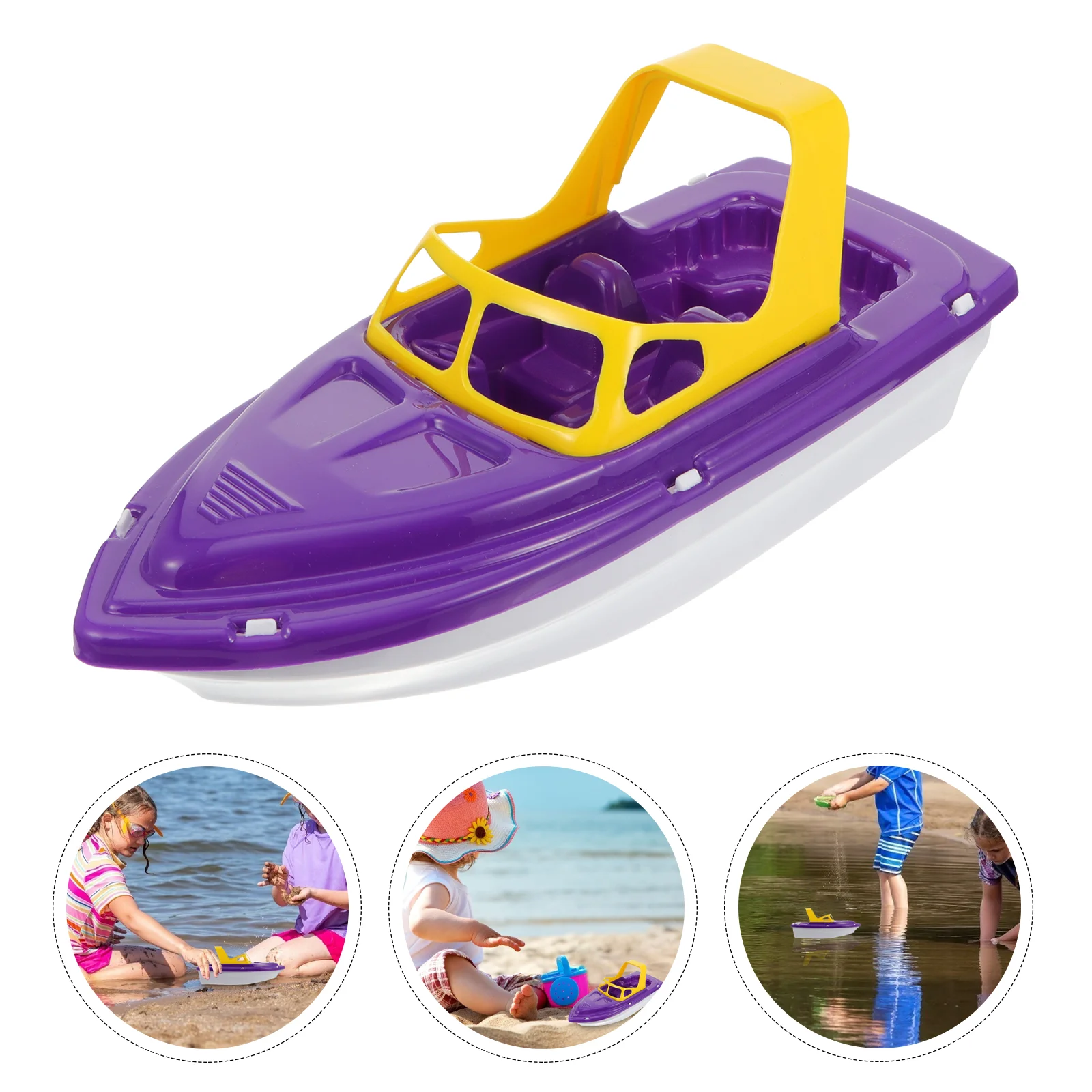

Speedboat Bath Toy Set Race Toys Baby Shower Wind Toddler Taking Plaything Plastic Child Babies