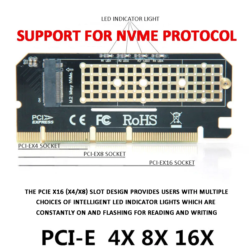 

NVME M.2 solid-state to PCIE3.0X4 high-speed expansion adapter card M2 NGFF SSD hard drive conversion card
