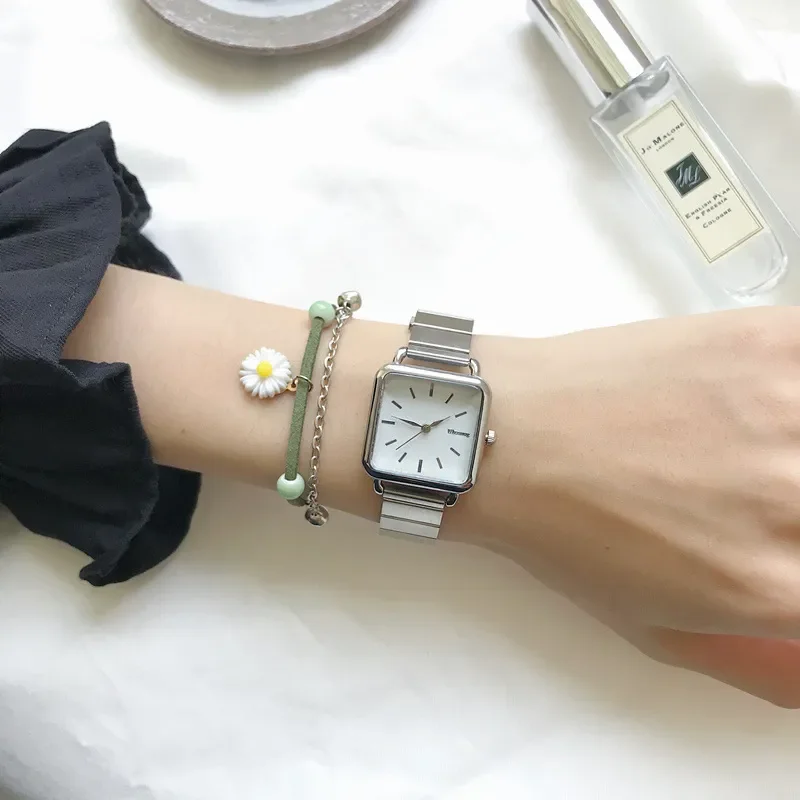 Silver Women Watches Ulzzang Brand Exquisite Stainless Steel Ladies Wristwatches Fashion Minimalist Female Quartz Clock