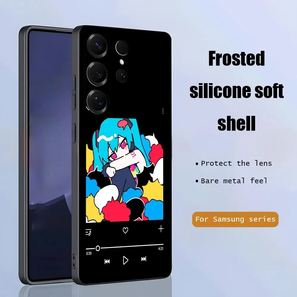 Фото Чехол для телефона H-HatsuneS Anime для Samsung Galaxy S26 S25 S24 S23 S22 S21 Plus Ultra M-MikuS Fold A, мягкий, черный. №3