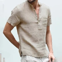 summer new mens short sleeved t shirt cotton and linen led casual mens t shirt shirt male breathable s 3xl