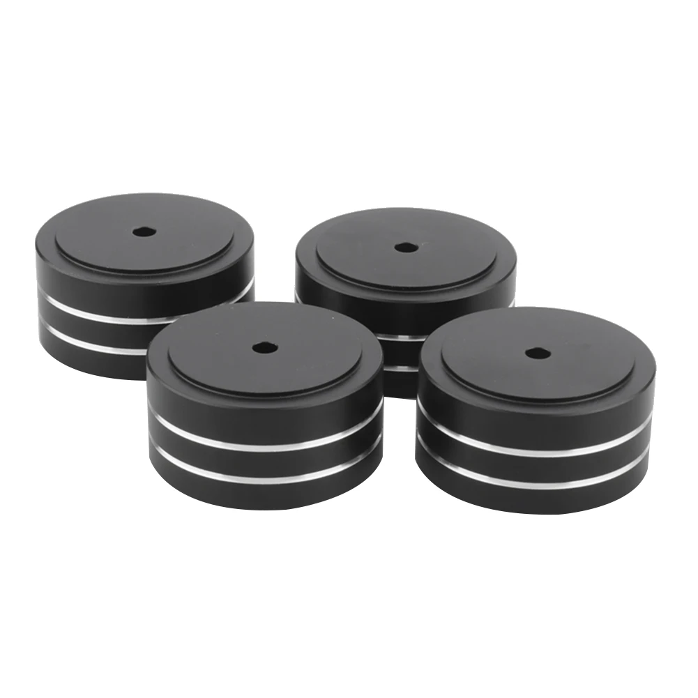 

4Pcs 40X20mm Aluminum HIFI AMP Speaker Isolation Stand Turntable DAC Feet Pad (Black)