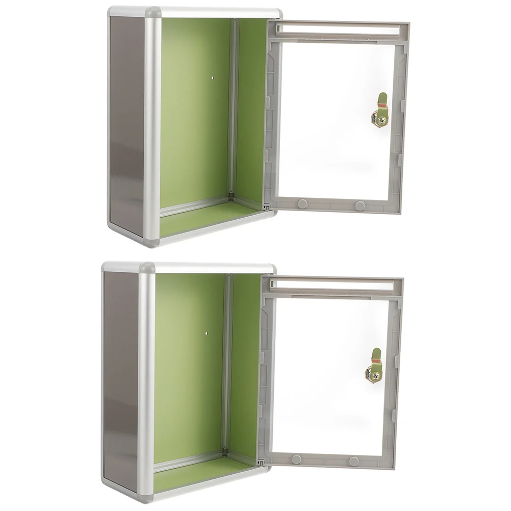 

Wall Mount Suggestion Boxes 2Pcs Post Box Metal Mailbox Lock Fundraising Donation Box Collection Box Ballot Box Locking Letter