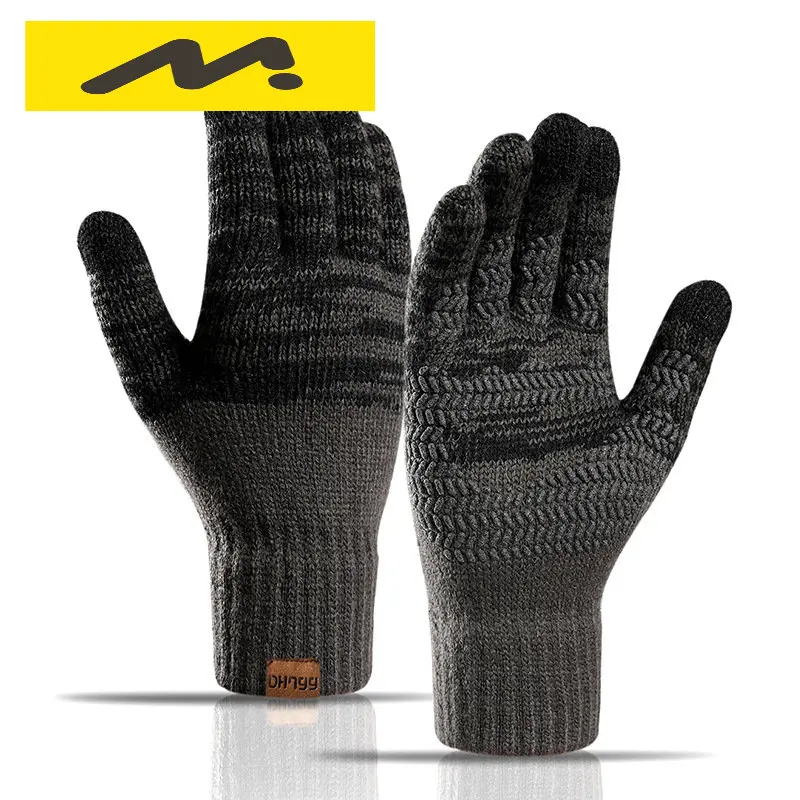 

Touch Screen Gloves For Winter Wool Knitted Men's Gloves Female Warm Mitten Outdoor Driving Cold-proof Glove Guantes Mitt