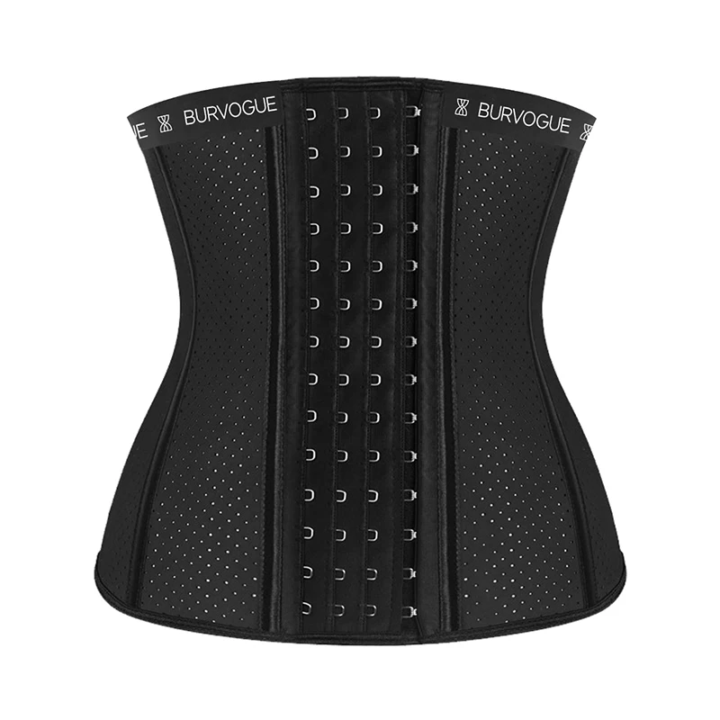 Burvogue Waist Trainer for Women Latex Underbust Bustiers Mesh Corsets Sports Waist Trimmer Belt Hourglass Control Body Shaper