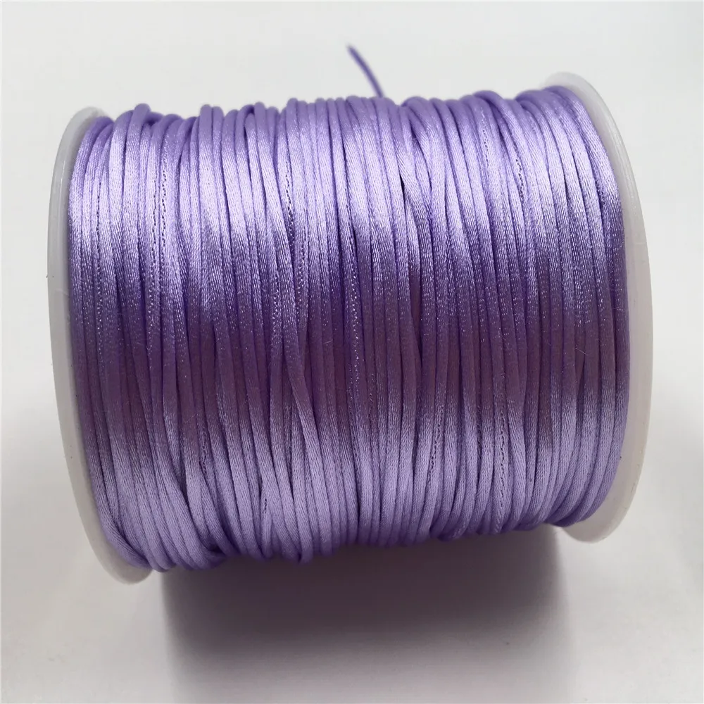 

1MM Light Purple 50meters Macrame Cord Strong Braided Silk Satin Nylon Rope DIY Making Findings Beading Thread Wire