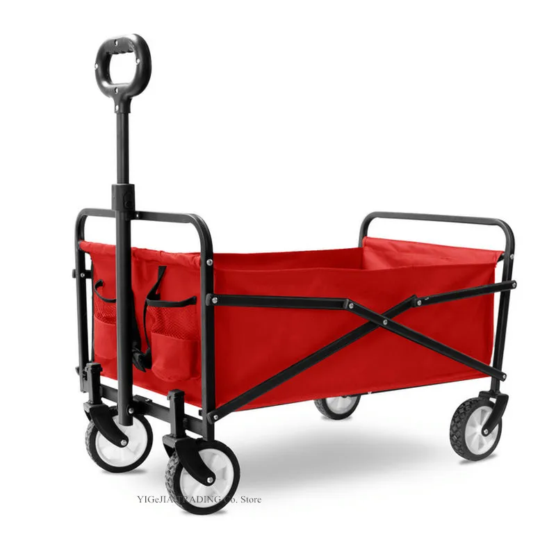 New Design Four-Wheel Portable Shopping Cart, Collapsible Fo