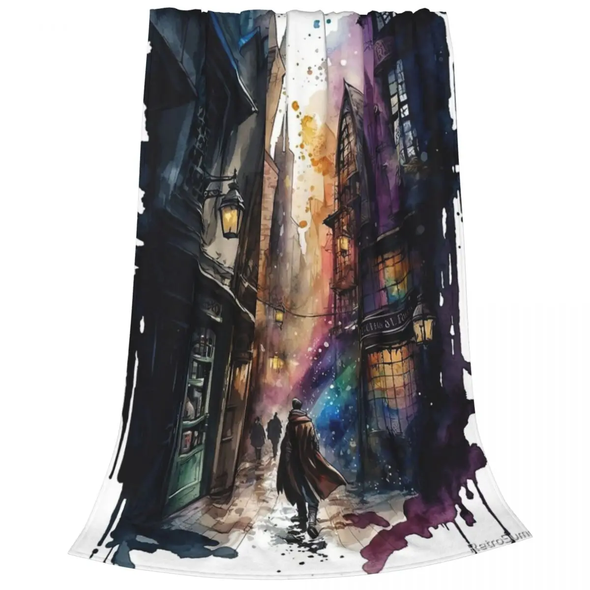 Волшебник мир аллея акварельное одеяло покрывало на кровать плотные покрывала