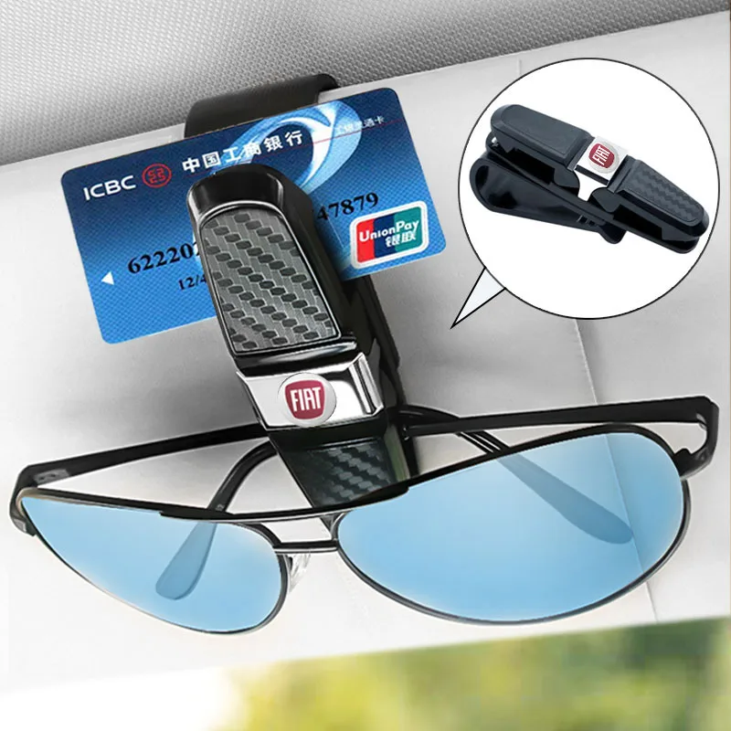 

1PCS Car Sun Visor Glasses Holder Multi-Function for Fiat 500 Punto Tipo Doblo Panda Bravo 2007 500x Uno Freemont Accessories