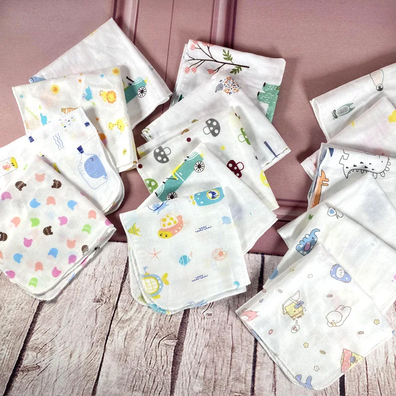 

3pcs/set Baby Face Towel 2 Layer 100% Cotton Square 20*20cm Small Towel Newborns Gauze Baby Wipes Wash Cloths