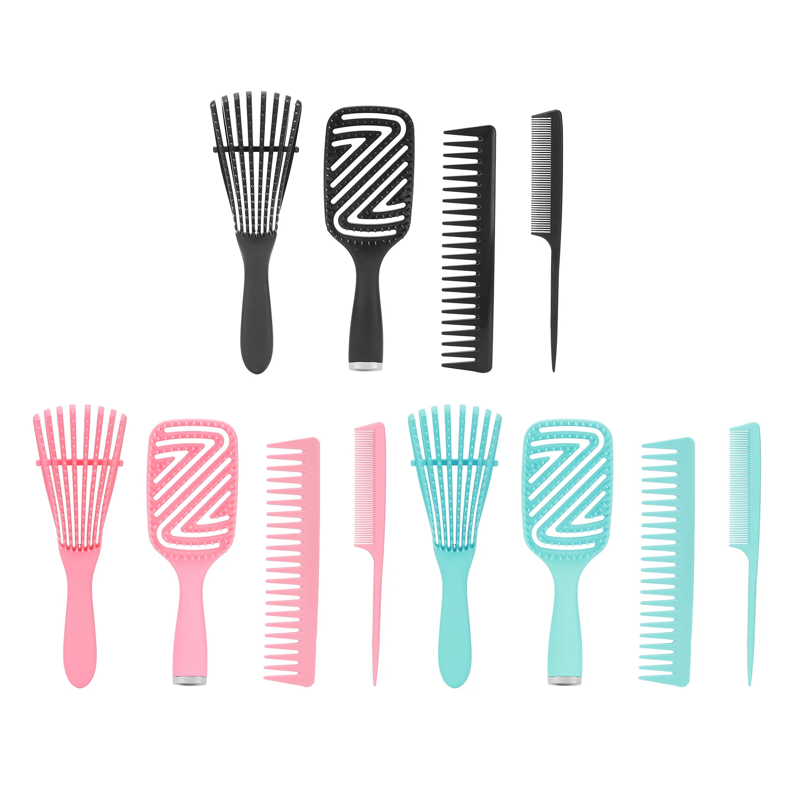 

Hair Brush Set Comb Set Elastic for Removes for Combing Hair