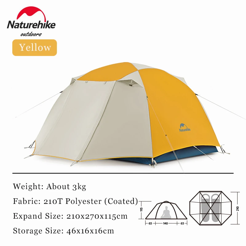 Naturehike Кемпинговая палатка для 2-3 человек легкая складная альпинизма