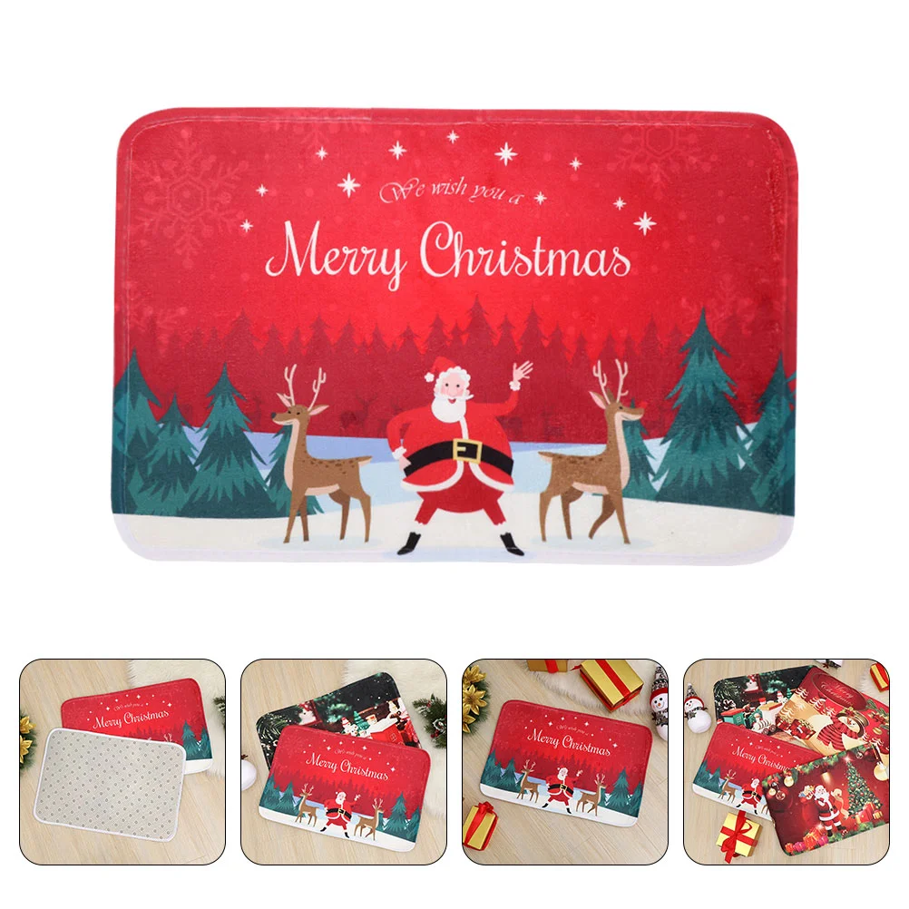 

Christmas Mat Floor Welcome Doormat Entrance Rug Door Suppliesbathroom Anti Household Foot Bathing Holiday Absorbent Room Front