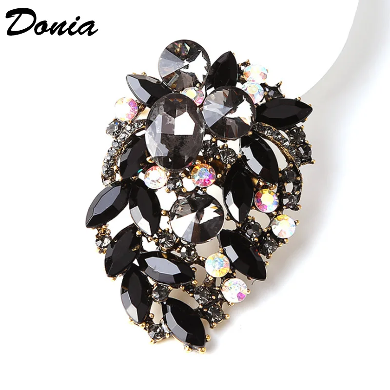 

Donia Jewelry European and American Fashion Creative Large Glass Brooch Flower Luxury Accessories